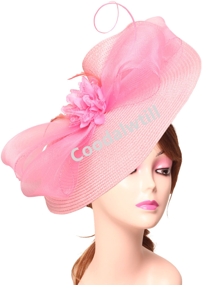 Women'S Fashion Kentucky Derby - エレガントなティーパーティー用ファシネーター、ピルボックス、ケンタッキーハット、レディースファシネーター、ダービーストローフェザーシャポーハット、カクテルウェディングヘッドウェア
