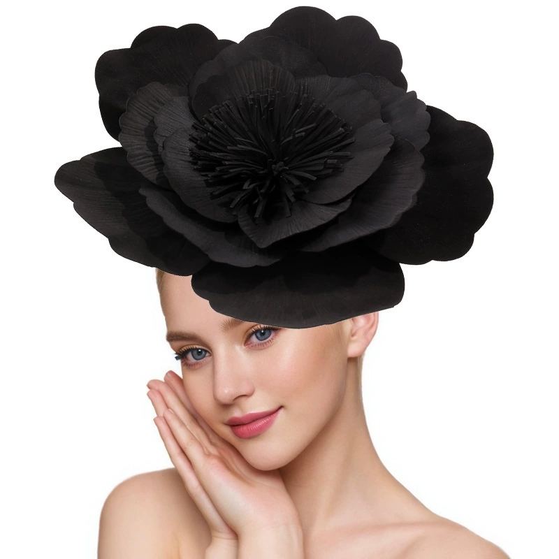 Women'S Fashion Kentucky Derby - EVA フラワー帽子女性用カクテルティーパーティーケンタッキーダービー帽子除草ヘアアクセサリーフラワーヘアクリップとヘアバンド