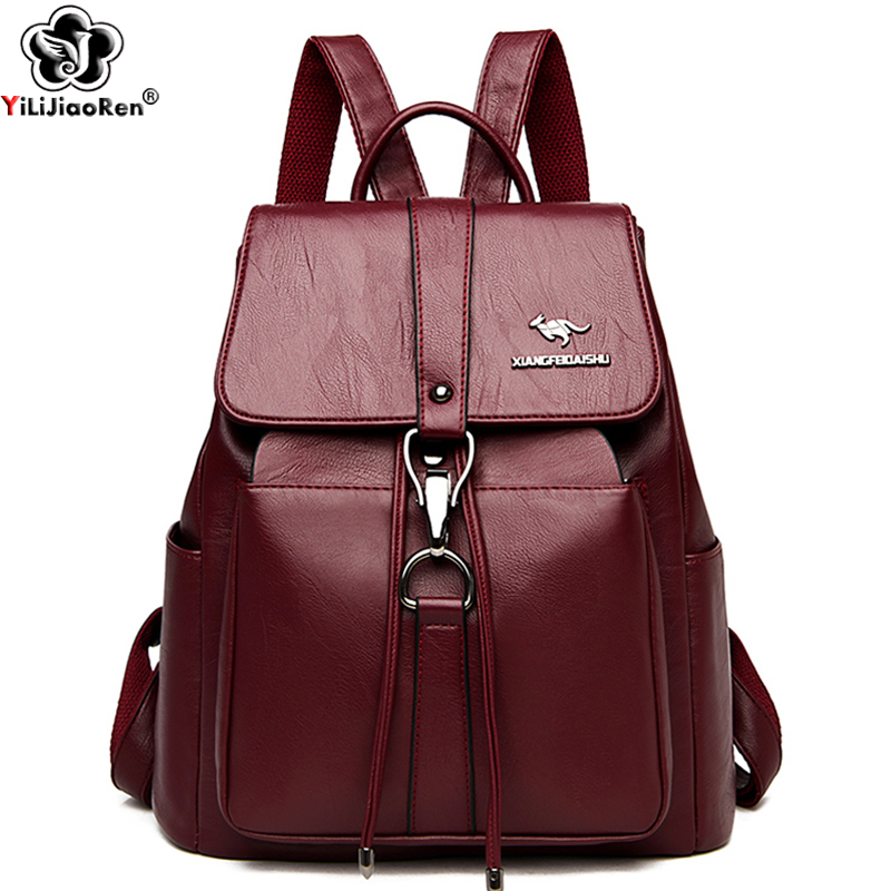 Women'S Fashion Backpack - 抗盗難バックパック女性のショルダーバッグ有名なブランドレザーバックパック女の子大容量スクールバッグ女性バックパック