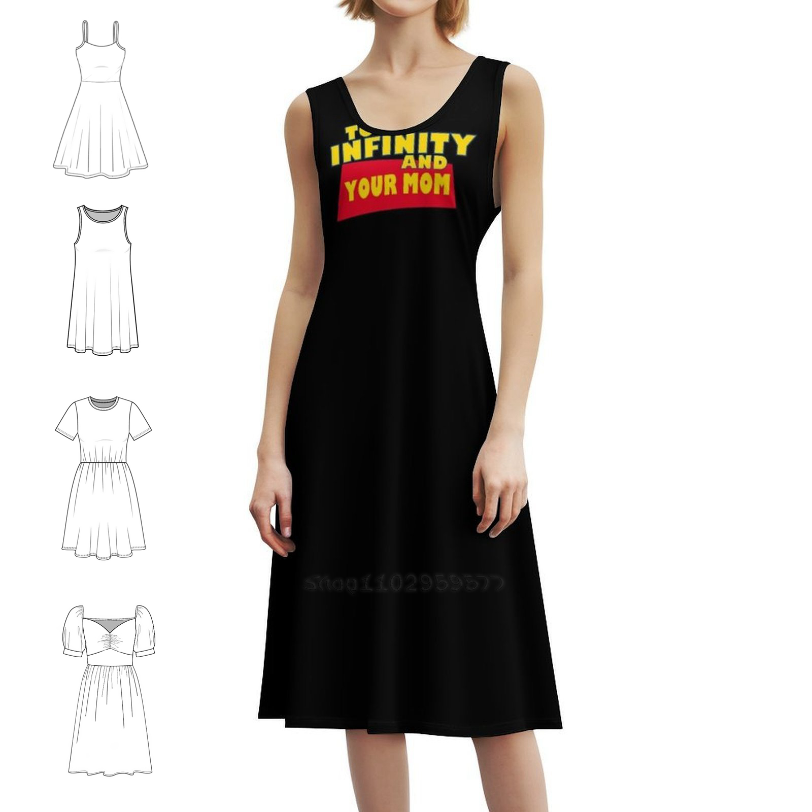 Smocked Dress Women - To Infinity And Your Mom 花柄スモックドレス