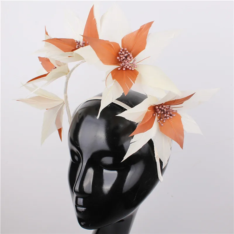 Women'S Fashion Kentucky Derby - ヘッドバンドによる高品質のkentucky derby、素敵な羽のmillance、パーティーのヘッドウェア、ヘアアクセサリー、赤