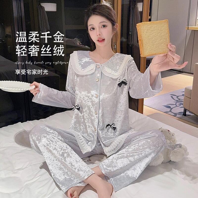 Women'S Fashion Pajamas - ホットな新作レディース肌に優しい快適なパジャマ2025キュートなドールカラー秋冬高級ファッションホームファニッシングセットギフト