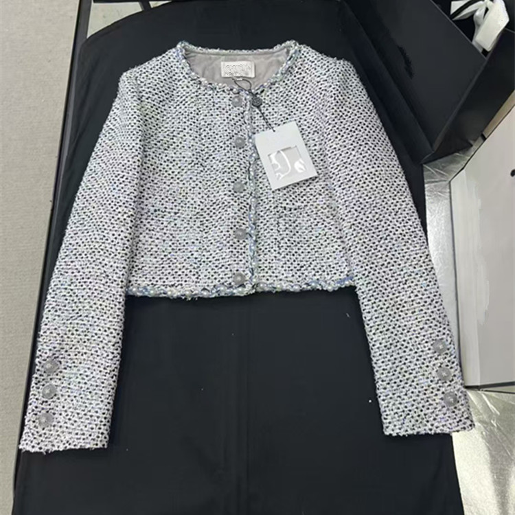 Women'S Fashion Long Coat - カスタマイズ可能なヨーロッパ女性ファッション2026春新作長袖スパンコールツイードコート五ポケットパンツロングパンツセット