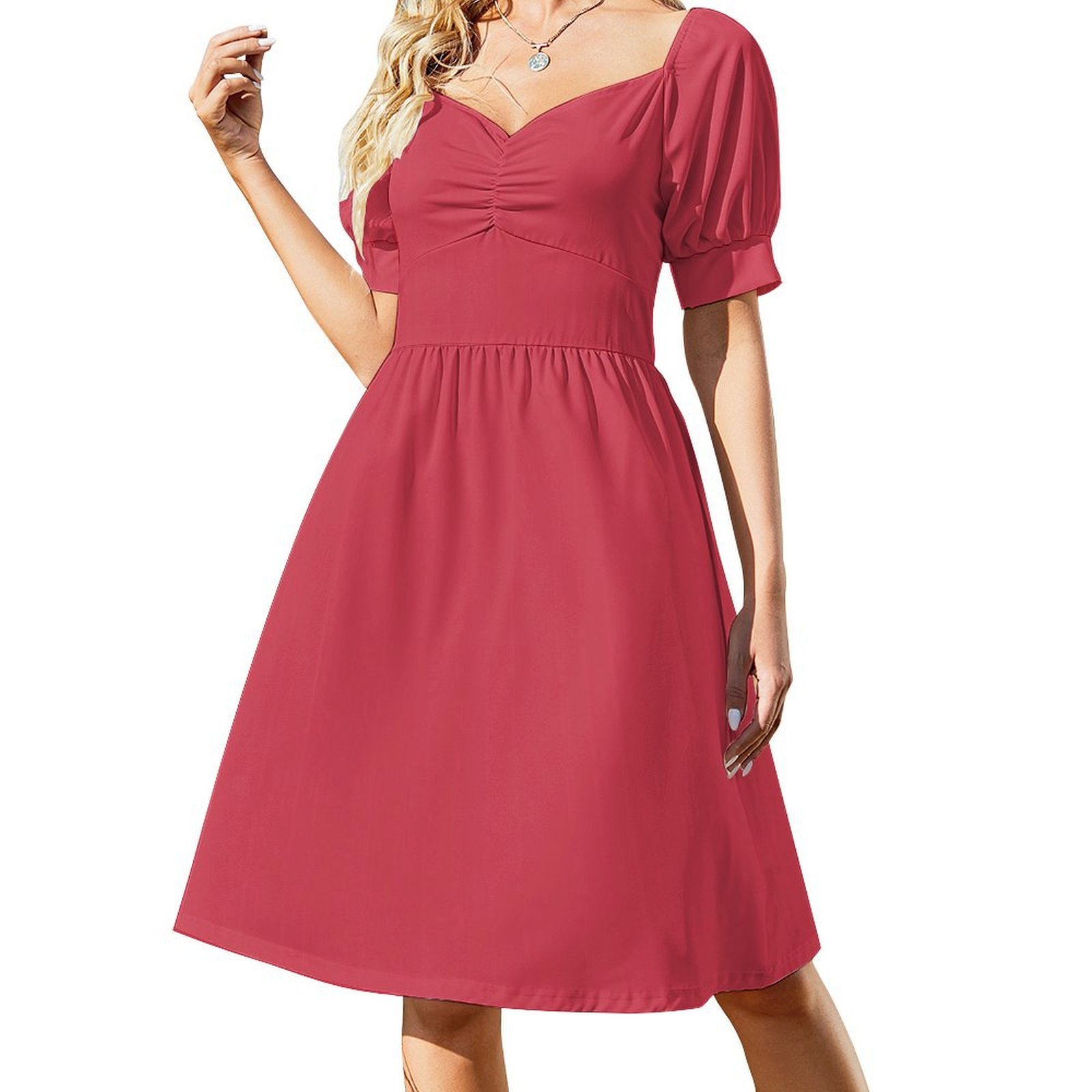 パプリカ花柄スモックドレス女性のための春夏カジュアルドレスパ - Smocked Dress Women のレビューと価格