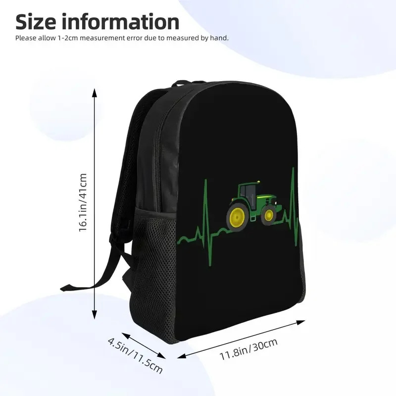 トラクターハートビートラップトップバックパック女性男性ファッ - Women'S Fashion Backpack のレビューと価格