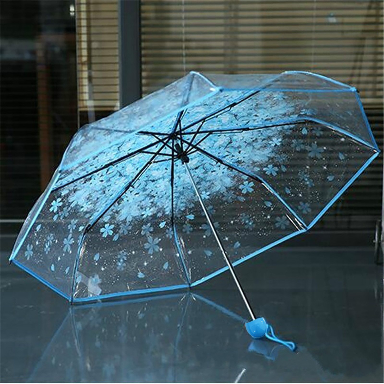 さくら透明折りたたみ傘 桜柄クリアドーム傘 3つ折り携帯用防 - Women'S Fashion Umbrella のレビューと価格