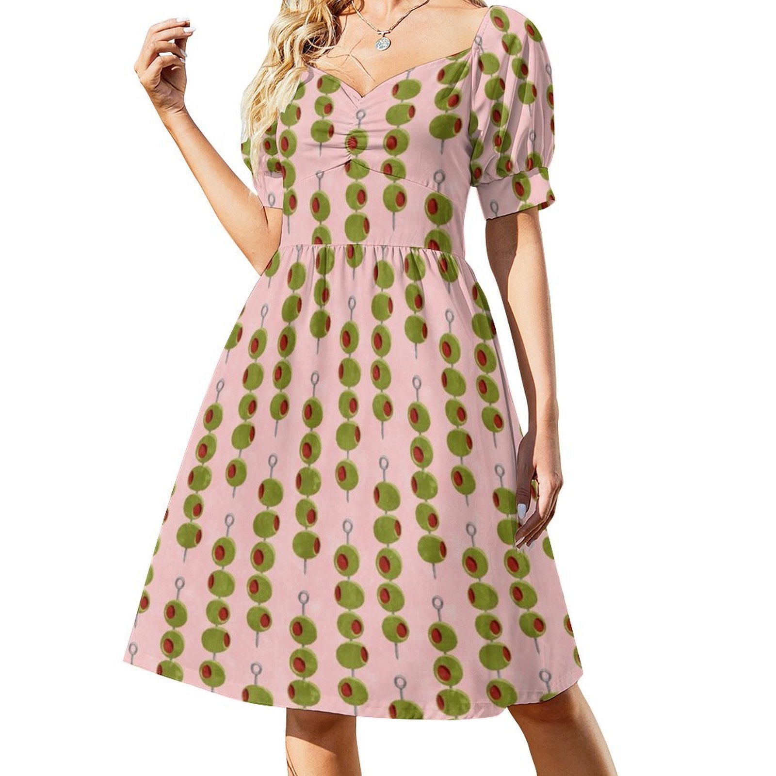 カクテルオリーブ-オリーブオンアスティック（ピンク）女性用フ - Smocked Dress Women のレビューと価格