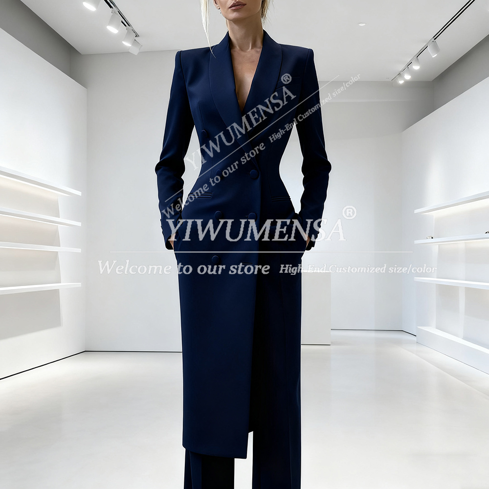エレガントなレディーススーツ、ツーピース、ダブルブレスト、ピ - Women Fashion Jackets のレビューと価格