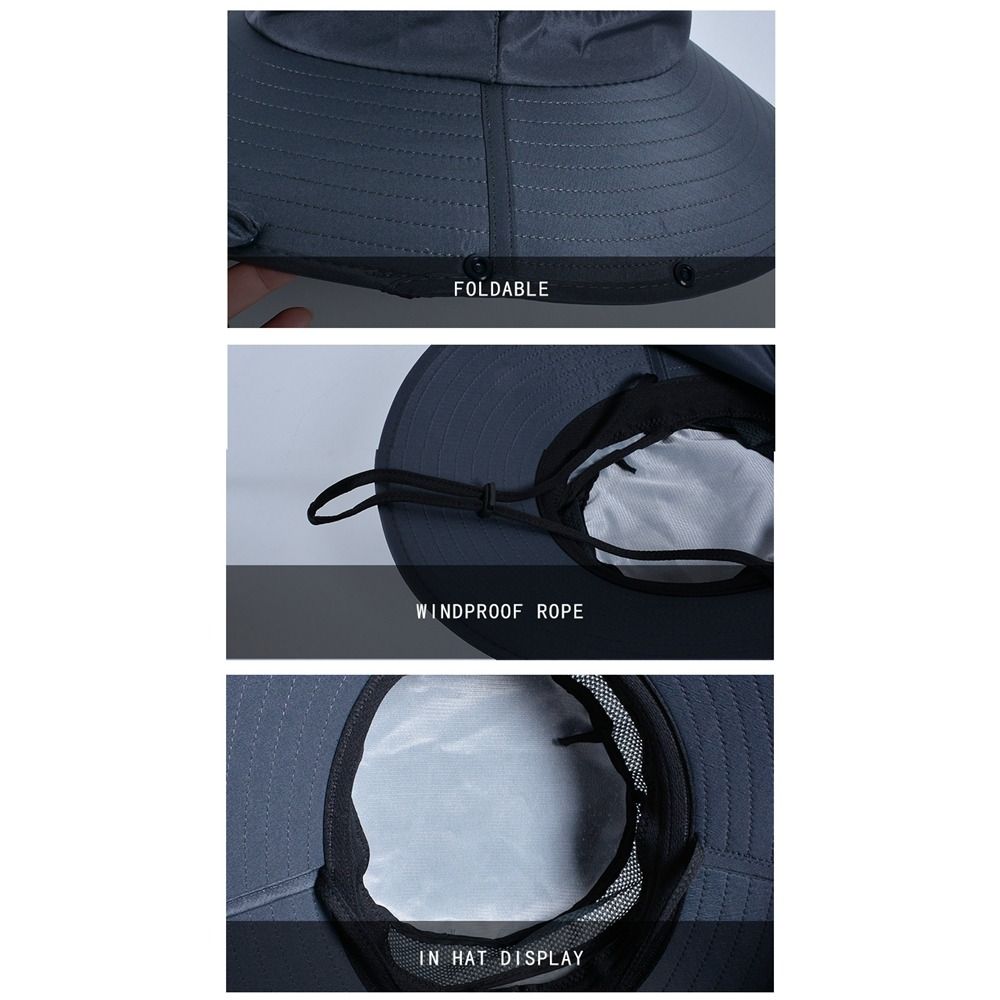 シンプルな布製男性用サンハット、ネックプロテクション付き、取 - Bucket Hat Women のレビューと価格