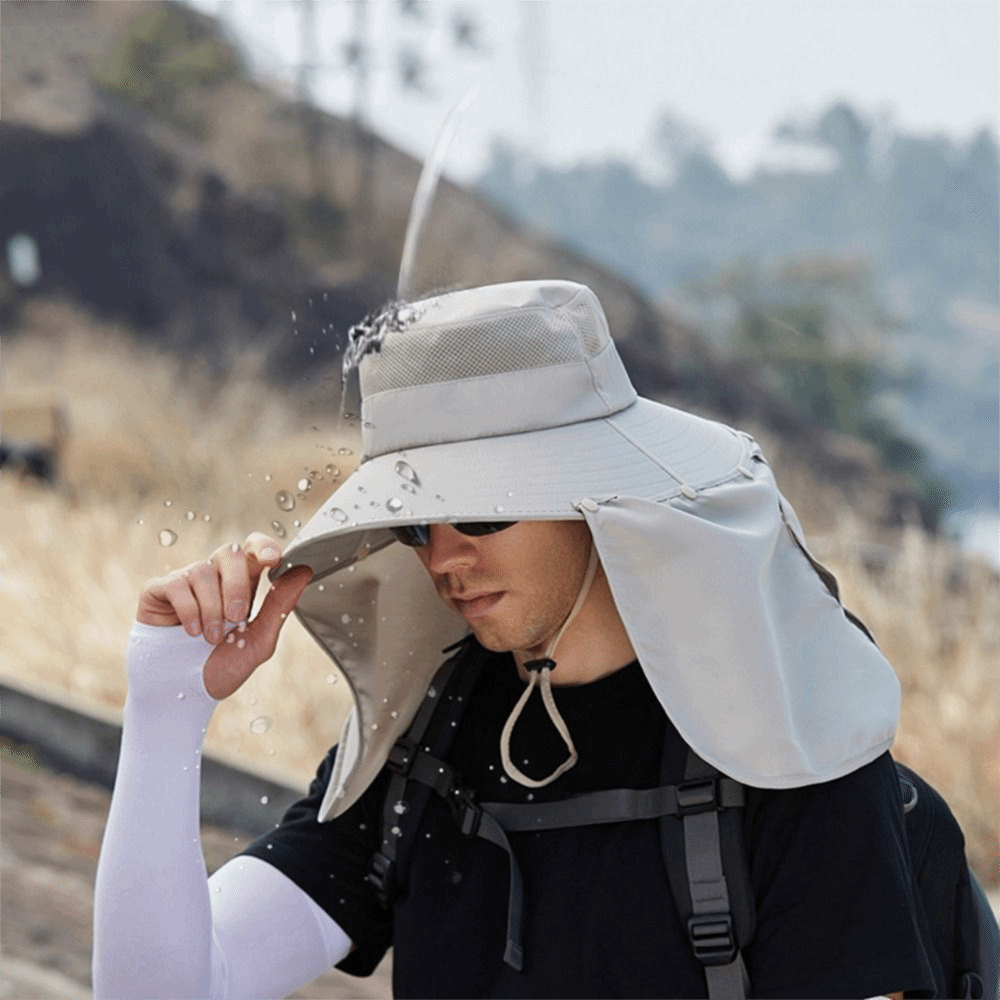 シンプルな布製男性用サンハット、ネックプロテクション付き、取 - Bucket Hat Women のレビューと価格