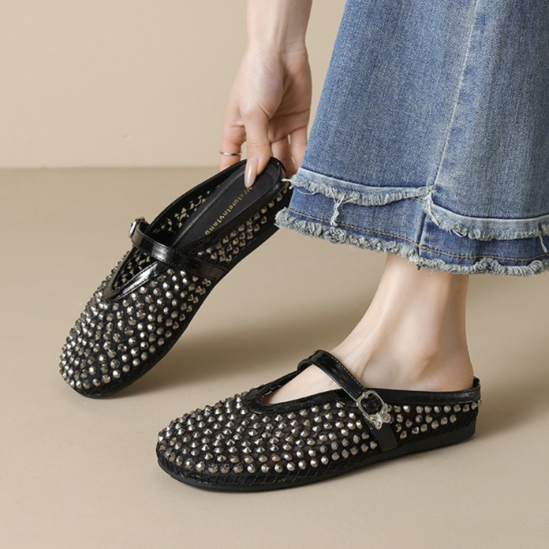 メッシュラインストーンブランドスリッパ女性の夏の新カジュアル - Women'S Fashion Brands のレビューと価格