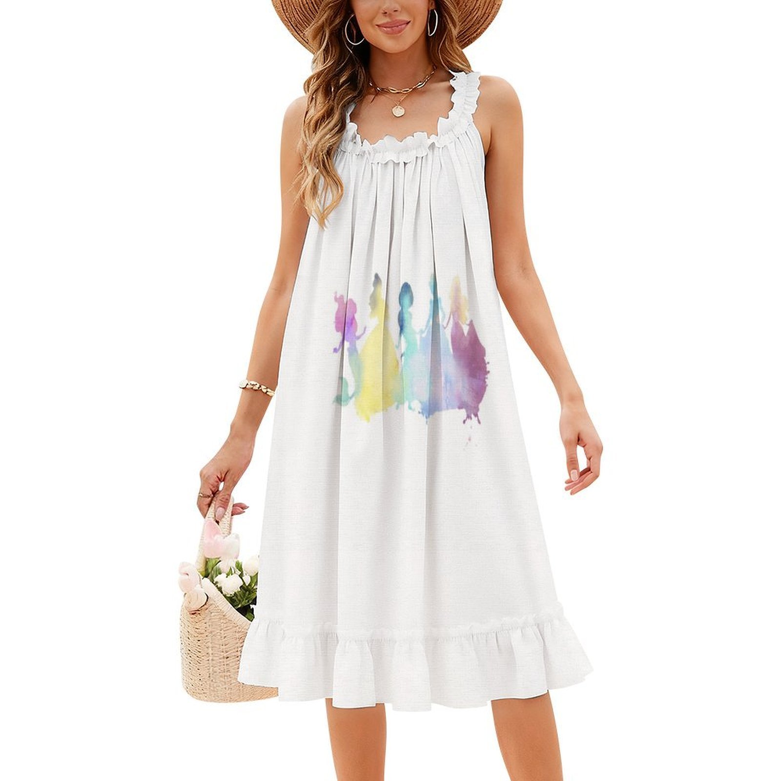 プリンセスの色の花柄スモックドレス女性のための春夏カジュアル - Smocked Dress Women のレビューと価格