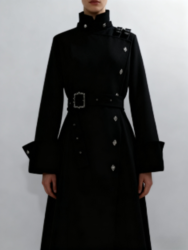 美的ゴシックスタイルのエレガントなロングウールコート、女性用 - Women Fashion Jackets のレビューと価格