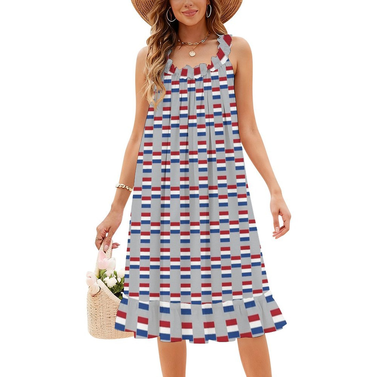 Vlag Van オランダ国旗 花柄スモックドレス 女性用  - Smocked Dress Women のレビューと価格