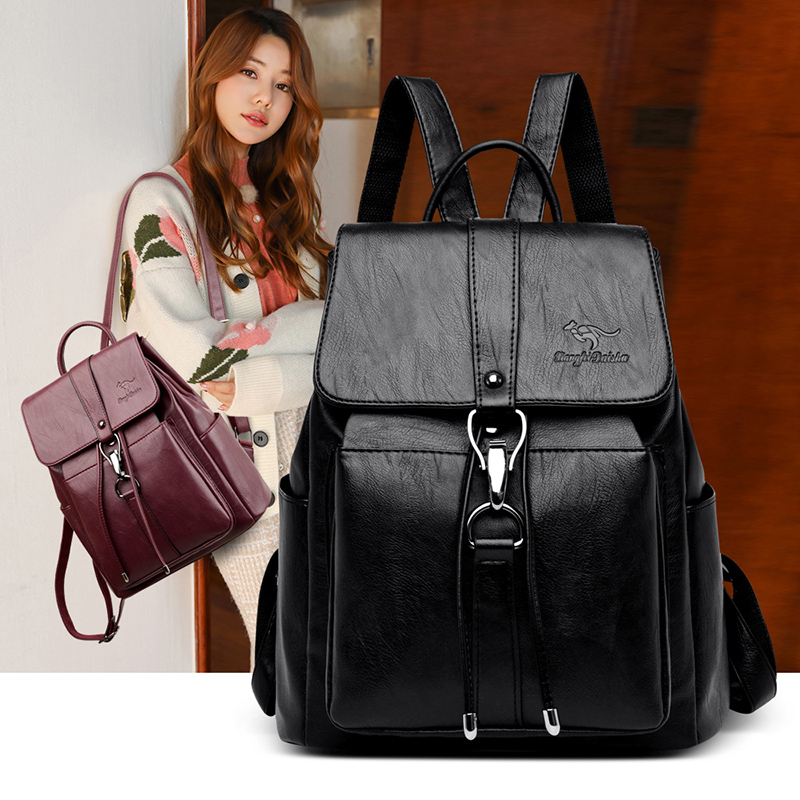 抗盗難バックパック女性のショルダーバッグ有名なブランドレザー - Women'S Fashion Backpack のレビューと価格
