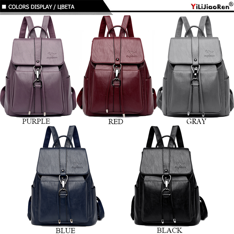 抗盗難バックパック女性のショルダーバッグ有名なブランドレザー - Women'S Fashion Backpack のレビューと価格