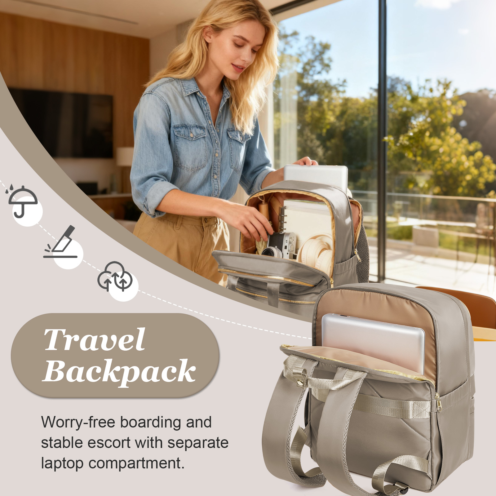 ライアンエア 40x30x20 トラベルバックパック 女性用 - Women'S Fashion Backpack のレビューと価格
