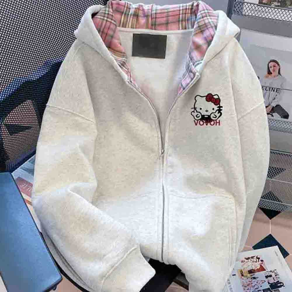 ハローキティ女性のフード付きスウェットシャツかわいい漫画学生 - Women'S Fashion Long Coat のレビューと価格