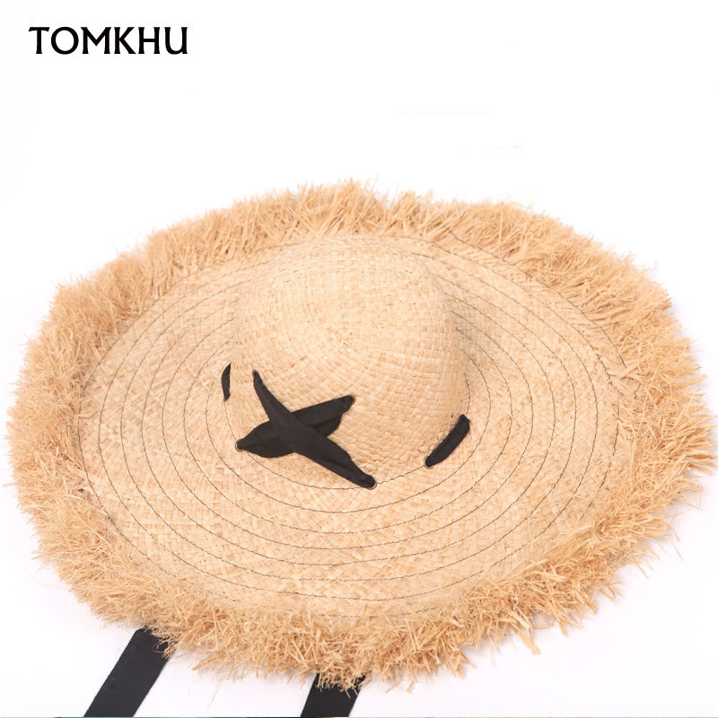 女性用ラフィア麦わら帽子,新しいファッション,黒の包帯リボン - Women'S Fashion Kentucky Derby のレビューと価格