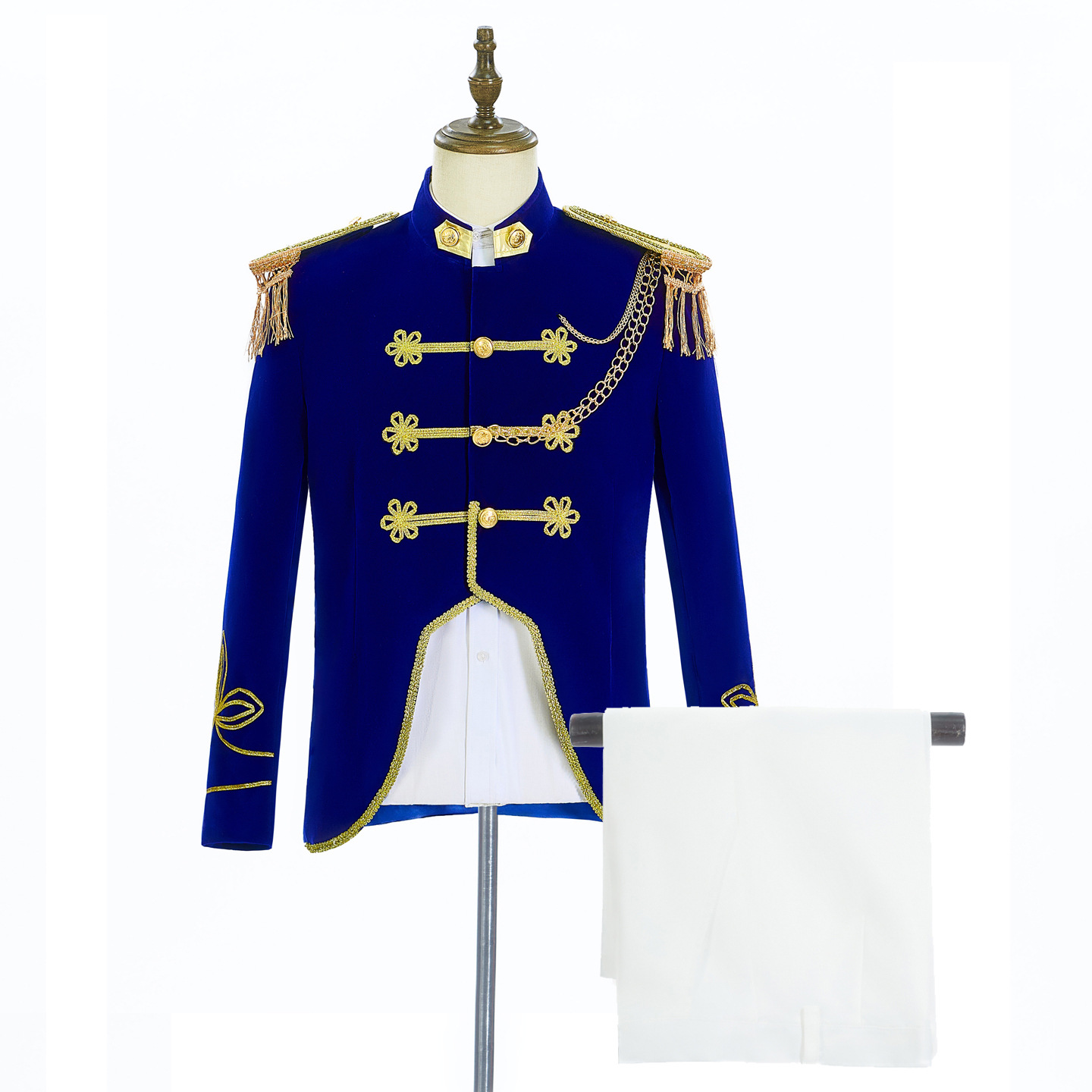 ファッションネイビードレススーツ、男性と女性用、ステージポー - Women Fashion Jackets のレビューと価格