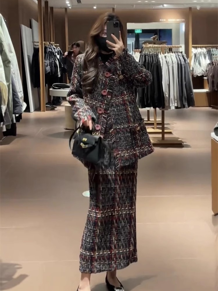 冬の新作レディースファッション、高級感のある雰囲気の粗織り、 - Women'S Fashion Long Coat のレビューと価格