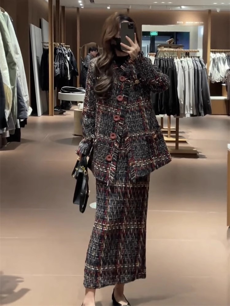 冬の新作レディースファッション、高級感のある雰囲気の粗織り、 - Women'S Fashion Long Coat のレビューと価格