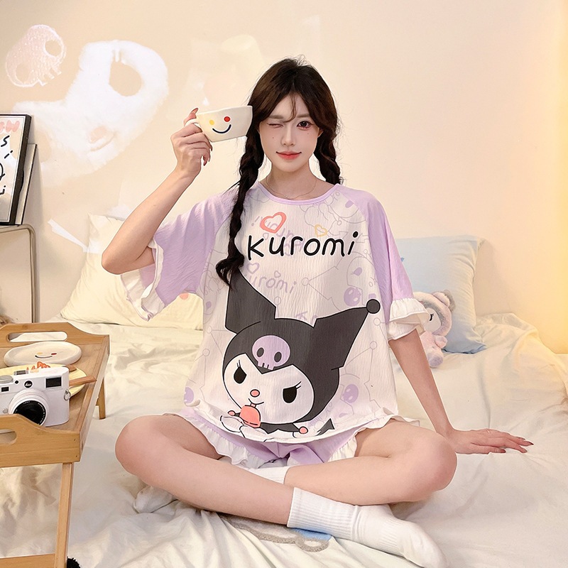 ファッションクロミ女性の夏のクラウドコットンパジャマセット半 - Women'S Fashion Pajamas のレビューと価格