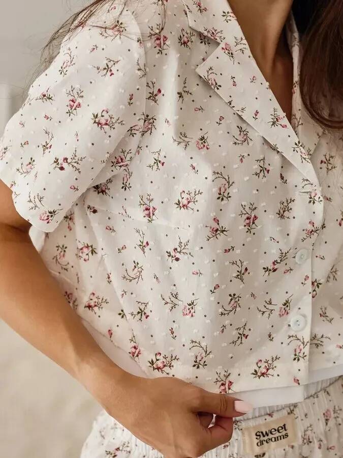 熱い販売ファッションプリントパジャマセット半袖ショーツカジュ - Women'S Fashion Pajamas のレビューと価格