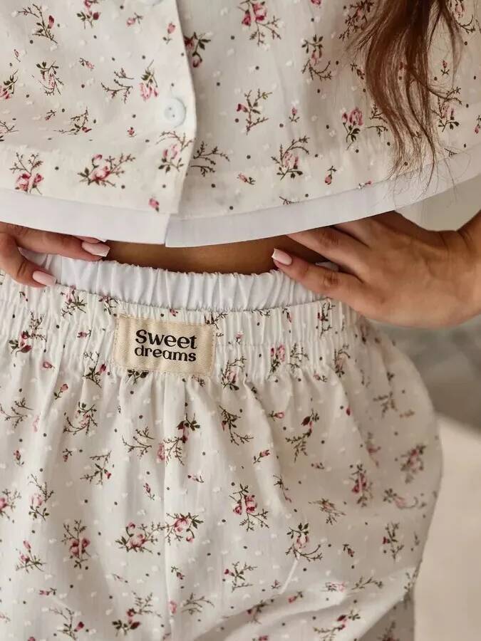 熱い販売ファッションプリントパジャマセット半袖ショーツカジュ - Women'S Fashion Pajamas のレビューと価格