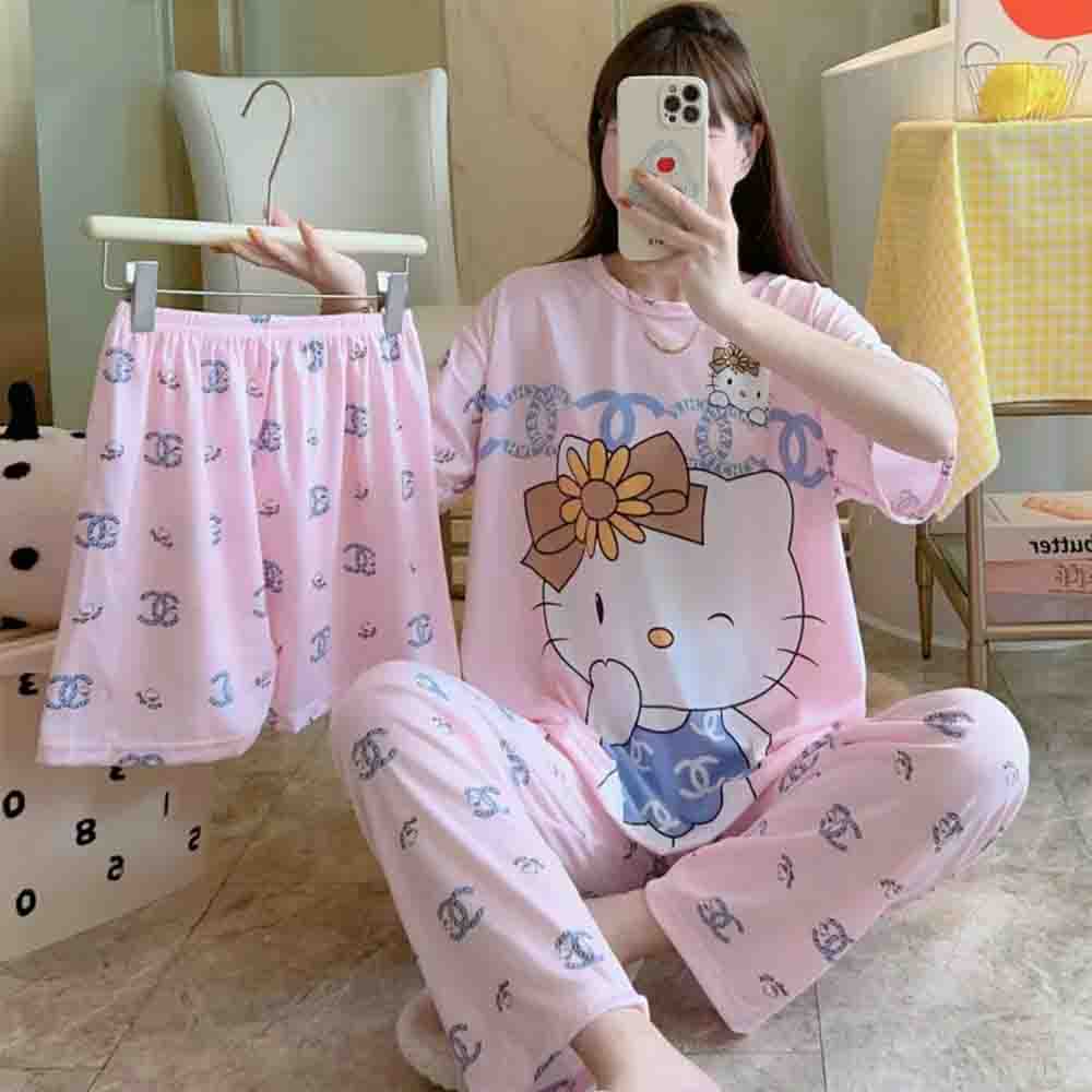 ハローキティ女性の新しい 3 ピースパジャマホーム服かわいい - Women'S Fashion Pajamas のレビューと価格