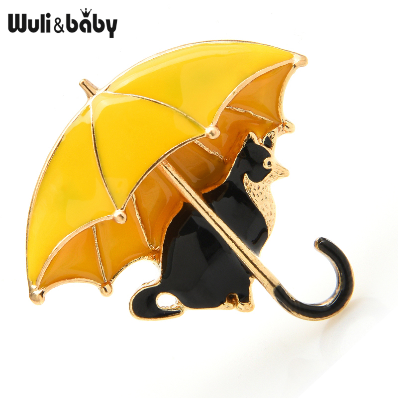 Wuli & ベビーかわいい猫傘の下のブローチ女性のためのエ - Women'S Fashion Umbrella のレビューと価格