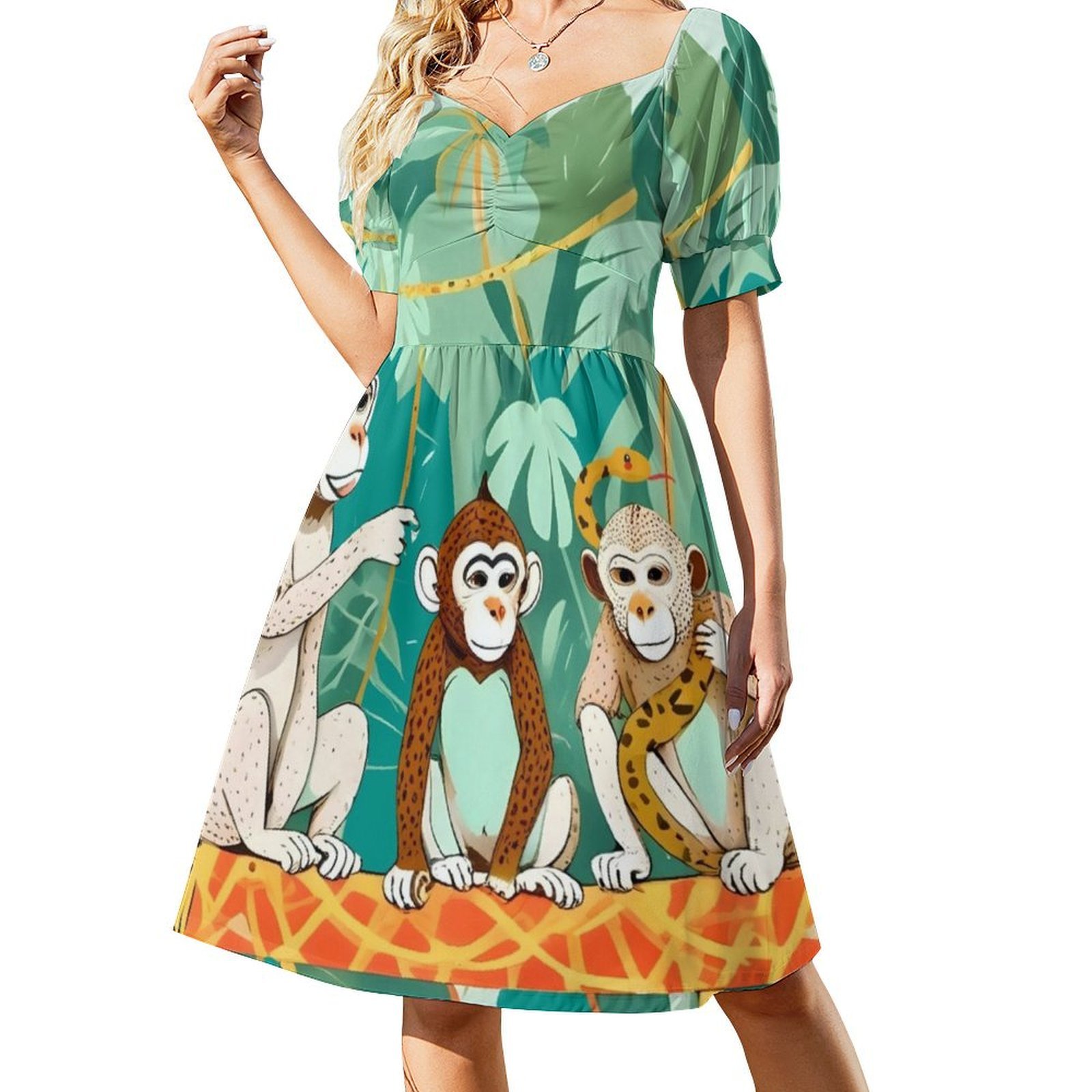 プレイデート モンキー ジャングル プレイイング アニマルズ - Smocked Dress Women のレビューと価格
