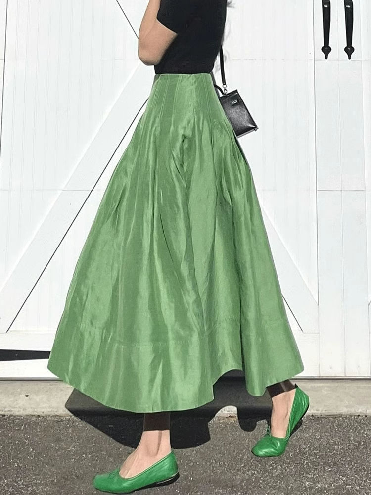 Faldas Mujer Moda レトロな気質グリーンハイ - Women'S Fashion Umbrella のレビューと価格