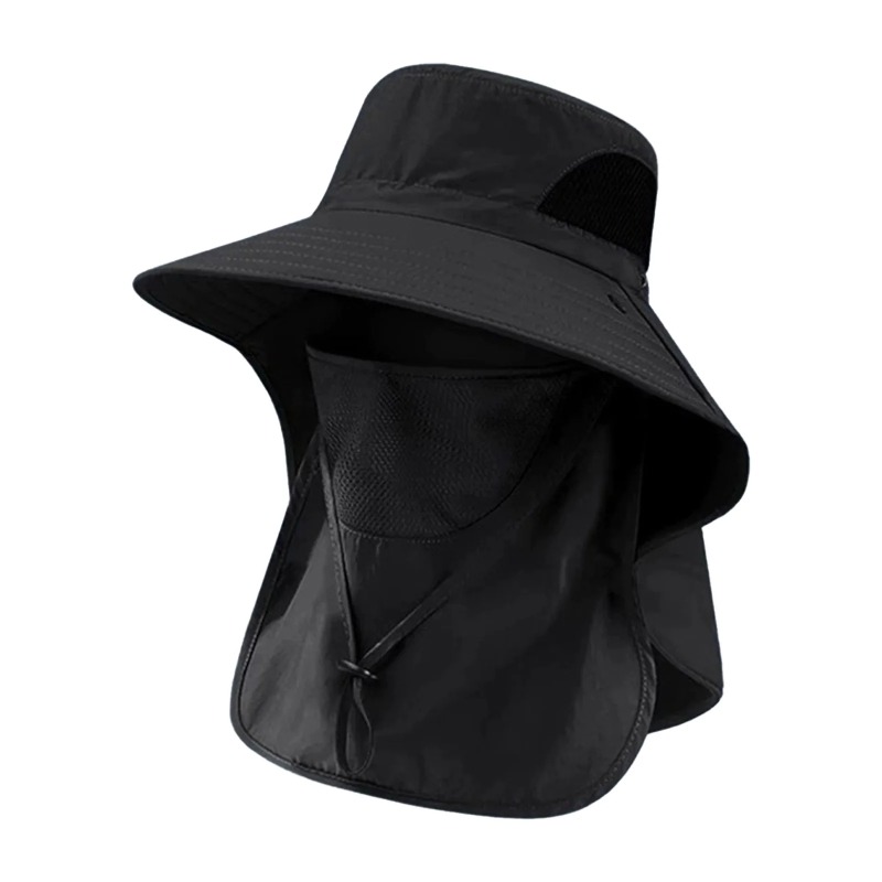 ポリエステル製サンフィッシングハット ネックカバー付き つば - Bucket Hat Women のレビューと価格
