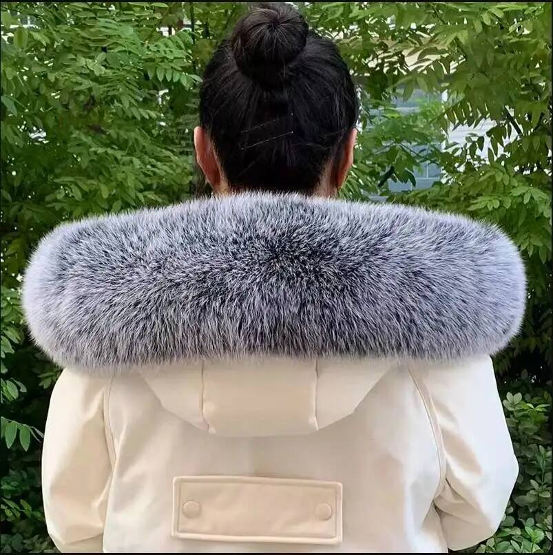 100%天然毛皮の襟 冬用 本物の狐の毛皮のスカーフ 女性用 - Women'S Fashion Long Coat のレビューと価格