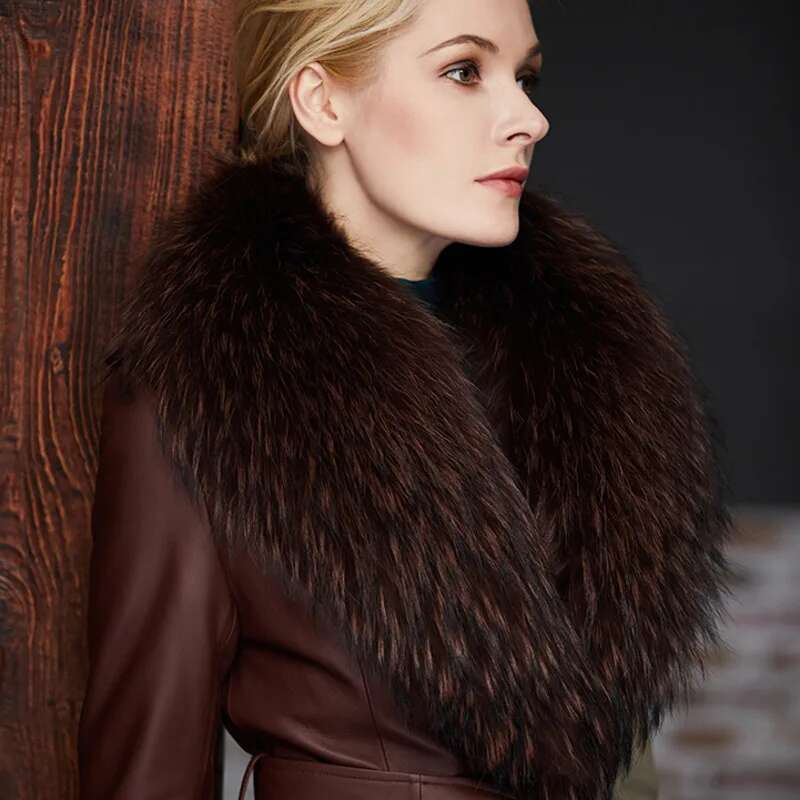 アライグマの毛皮の襟 女性用 冬用 毛皮の襟 コート ジャケ - Women'S Fashion Long Coat のレビューと価格