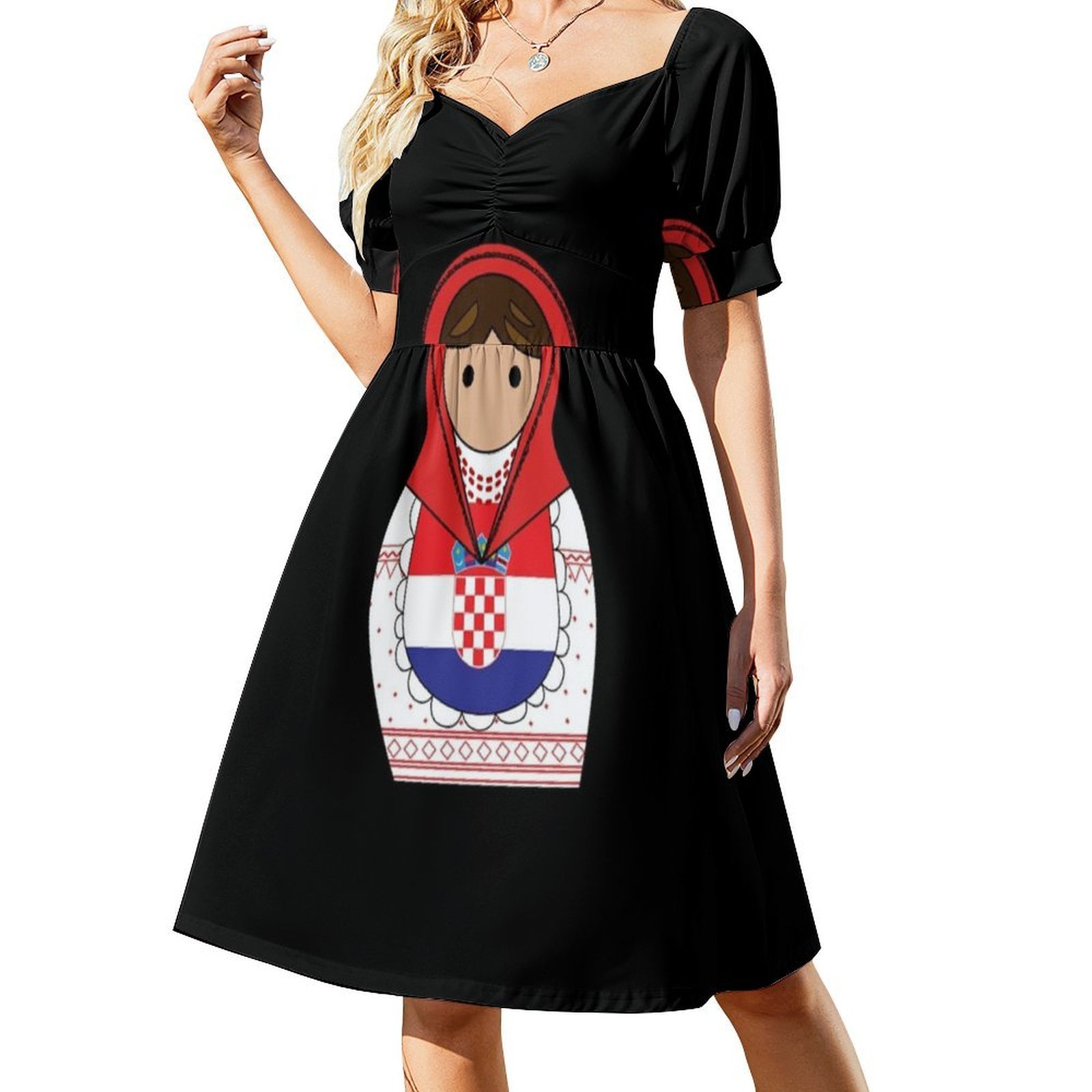 クロアチア マトリョーシカ ステッカー 花柄スモックドレス  - Smocked Dress Women のレビューと価格