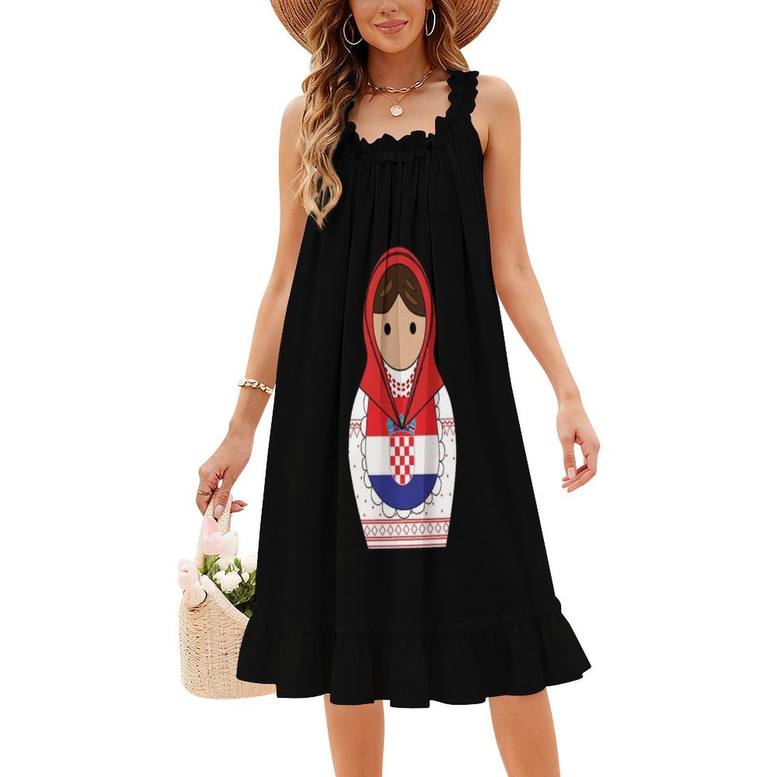 クロアチア マトリョーシカ ステッカー 花柄スモックドレス  - Smocked Dress Women のレビューと価格